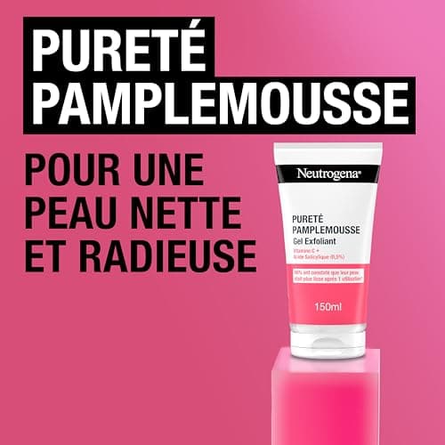 Neutrogena – Gel Exfoliant Pureté Pamplemousse (tube de 150 ml) – Nettoyant visage à la vitamine C et acide salicylique (0,5%) – 96% ont constaté que leur peau était plus lisse après 1 utilisation* - Image 8