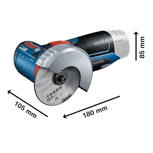 Bosch Professional 12V System Cordless Angle Grinder GWS 12V-76 (with 2 x 2.0 Ah batteries, 5-piece cutting disc set/grinding grinder, bag) - Image 3