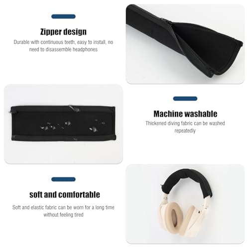 Padded Headband Cover for Sony Headphones - Compatible with MDR1A, MDR-1ADAC, MDR-1ABT, MDR-1AM2, MDR1RNC and Other Models - Comfort and Durability (Black) - Image 5