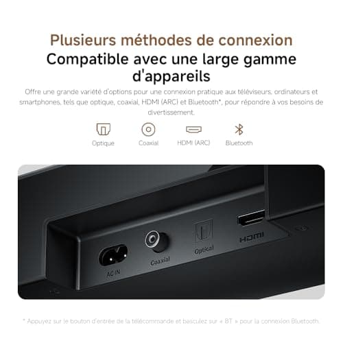 XIAOMI Soundbar Pro 2.0ch, Barre de Son TV avec 4 Haut-parleurs, Basses Profondes avec woofer intégré, Canal 2.1, supporte Dolby Audio™, HDMI Arc/Optique/Bluetooth, télécommande - Image 4