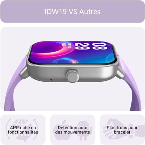 Women's Smart Watch for Samsung, iPhone, Android, 1.8 Inch Women's Smart Watch with Bluetooth Call, AI Voice, Built-in Alexa, Smartwatch Monitor SpO2, Sleep, Pedometer, Calories, IP68-Purple - Image 6