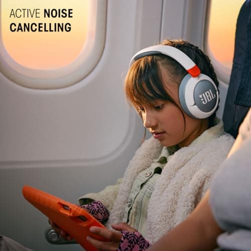 JBL Junior 470 NC, Casque Supra-auriculaire sans Fil Bluetooth pour Enfants, Réduction Active du Bruit, Micro intégré, 50 h d'autonomie, JBL Safe Sound, limiteur de Volume, Set d'autocollants, Rose - Image 6
