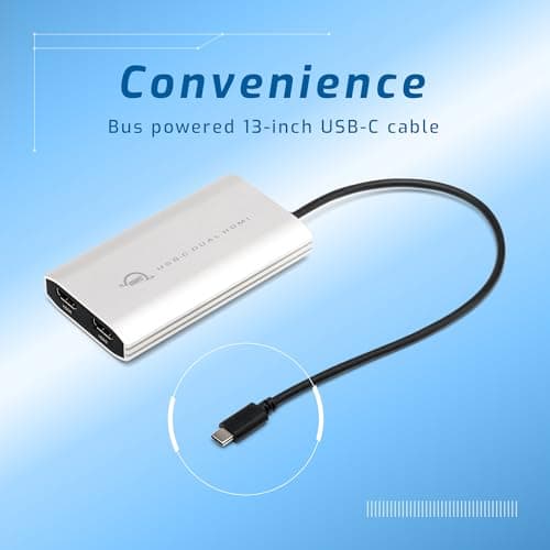 OWC USB-C Dual HDMI 4K Display Adapter with DisplayLink for Apple Mac Silicon M1 and M2 or other USB-C or Thunderbolt Mac or PC - Image 4