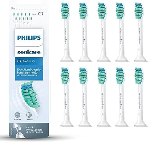 Philips Sonicare, Têtes de brosses à dents électriques soniques ProResults Standard, Blanc, Lot de 10, modèle HX6010/32 - Image 3
