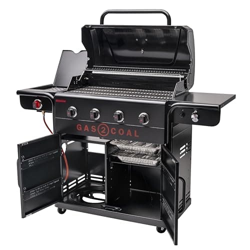 Char-Broil Gas2Coal 440 Special Edition Gas and Charcoal Barbecue with Plancha - Image 4
