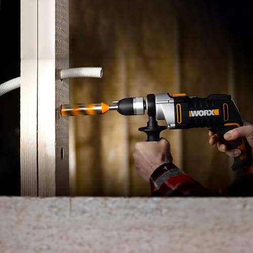 WORX 800W WX328 Corded Impact Drill, 13mm Keyless Chuck, Variable Speed, Forward and Reverse Rotation, Comes with 3 HSS Drills, 3 Drill Bits for Concrete, 1 Depth Gauge - Image 7