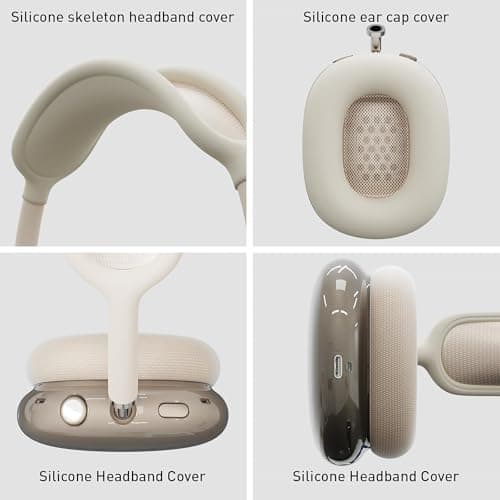 AirPods Max (2024/2020) Silicone Case Clear Soft TPU Cover Earmuffs Headband Cover for AirPods Max (USB-C/Lightning), Transparent Accessories for Apple - Image 4