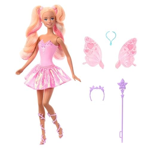 Barbie Barbie Fairy Doll with Magic Wand and Fashion Accessories, Wings and Outfit with Colour Changing Function, JCP76 - Image 6