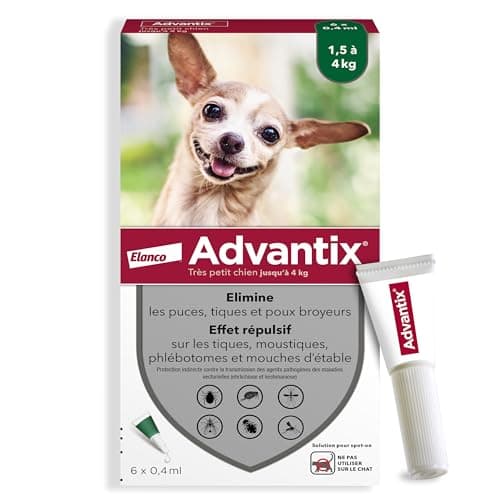 Advantix Very Small Dog Between 1.5 and 4 kg - Dog Pipettes Against 6 Parasites - Treatment and Protection for Your Pet for 4 Weeks - 6 x 1ml - Image 2