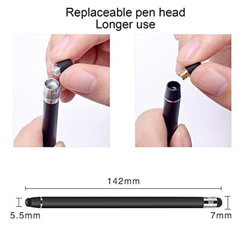 2 Pcs Universal Touch Screen Stylus Pen 2 in 1 Capacitive Touch Stylus Compatible with Tablets, Smartphones, Mi, Samsung Galaxy (Black + Rose Gold) - Image 4