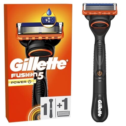 Gillette Fusion5 Power Men's Shaver, Reusable Handle and Ultra Sharp 5 Blade Cartridge with Lubricating Strip for a More Comfortable Facial Shave, 1 Refill for 20 Shaves - Image 3