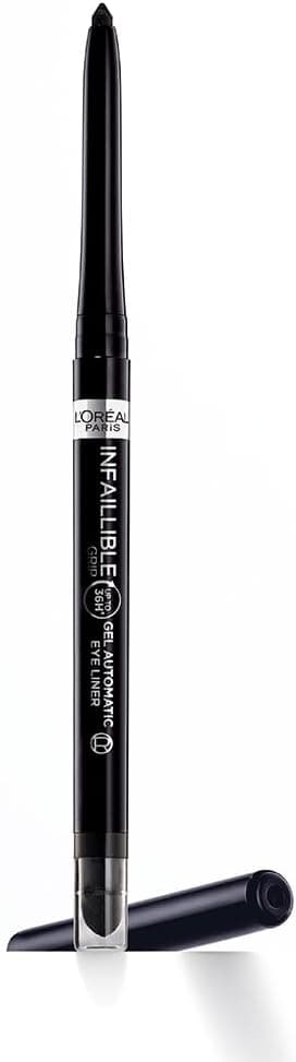 L'Oréal Paris, Retractable Eyeliner Pencil, Precise Lining, Long Lasting, Waterproof, Friction Resistant, No Transfer, Infallible Grip Liner, Colour : Intense Black