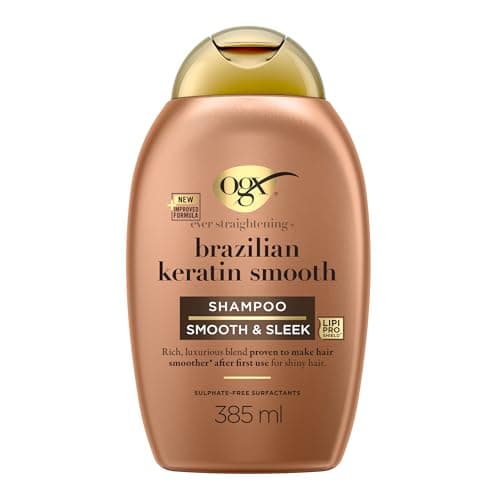OGX Brazilian Keratin Therapy Shampoo (385 ml Bottle) - Brazilian Keratin Smoothing Shampoo - Paraben & Sulfate Free Hair Care - Image 3