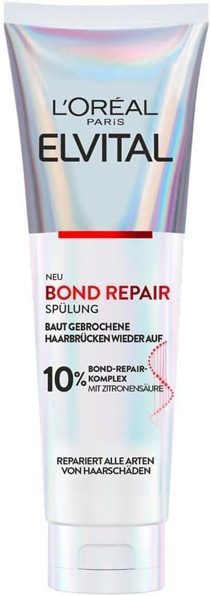 L'Oreal Paris Elvital Bond Repair Conditioner for Hair Damage, Repair and Hair Protection, for Less Breakage, More Flexibility and Shine, with Bond Complex - Image 1