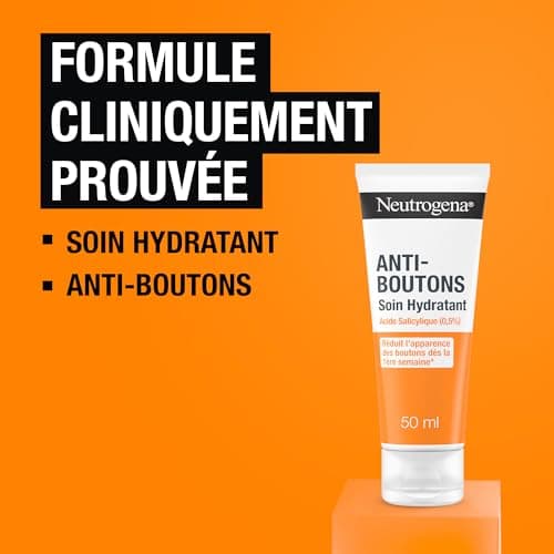 Neutrogena – Soin Hydratant Anti-Boutons (tube de 50 ml) – Crème pour le visage à l'acide salicylique (0,5%) – Réduit l'apparence des boutons dès la 1ère semaine* - Image 6