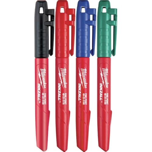 Inkzall Milwaukee 48223106 Set of 4 Markers (Black, Blue, Green and Red) - Image 3