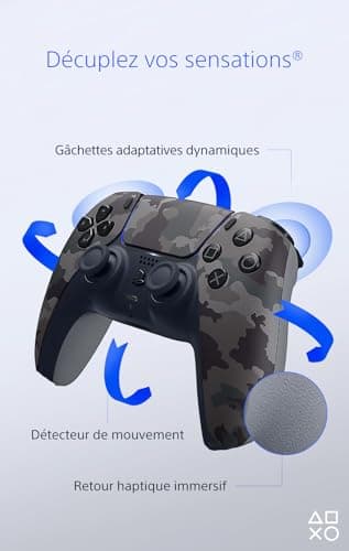 Sony, Manette PlayStation 5 officielle DualSense, Sans fil, Batterie rechargeable, Bluetooth, Compatible avec PS5 et PC, Couleur : Camouflage - Image 4