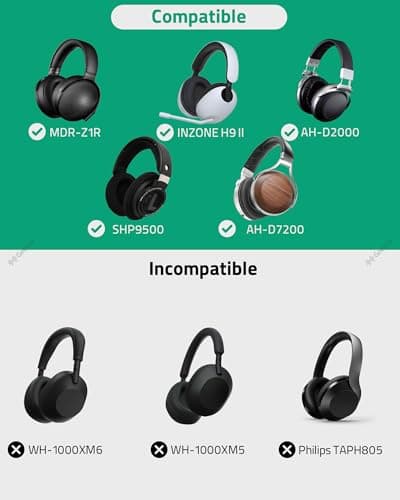 Geekria Étui de protection pour casques audio circum-auriculaires de grande taille, coque rigide de rechange avec rangement pour câble, compatible avec SONY MDR-Z1R et Denon AH-D9200 (gris foncé) - Image 7