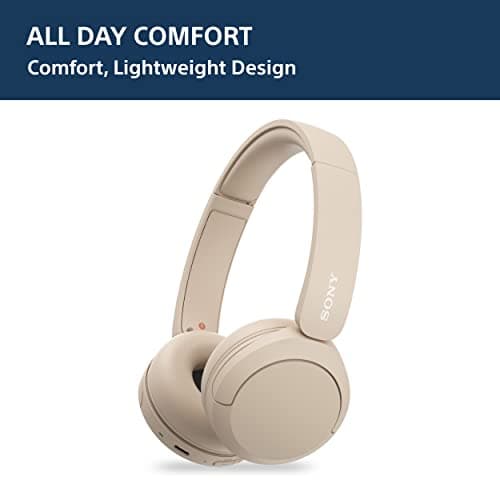Sony WH-CH520, Wireless On-Ear Bluetooth Headphones with Mic, Upto 50 Hours Playtime, DSEE Upscale, Multipoint Connectivity/Dual Pairing, Voice Assistant App Support for Mobile Phones (Beige) - Image 5
