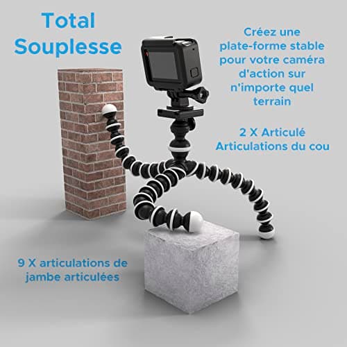 Digicharge 10 Inch Action Camera Tripod Stand Flexible Adjustable Universal Compatible with GoPro Bed Hero Hero 13 13 12 Max 2 DJI Osmo Action 5 4 Pro Insta360 One Akaso Action Camera Sport - Image 4