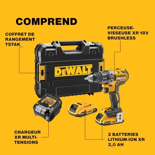 DEWALT Brushless XR 18V Ultra-Compact Cordless Drill, 2 x 2Ah Batteries & Charger, High Torque 70Nm, LED Lamp, Heavy Duty Case - DCD791D2-QW - Image 4