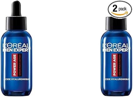 L'Oréal Men Expert - Sérum Visage Multi-Action Hydratant & Anti-Âge pour Homme - À l'Acide Hyaluronique - Pour Tous Types de Peaux - Power Age - 30 ml (Lot de 2) - Image 4