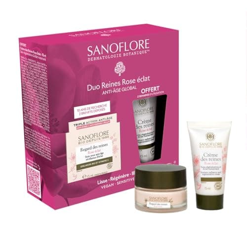 Coffret Sanoflore Soins Anti-Âge Bio – Crème Visage Anti-âge 15 ml + Crème Yeux Anti-rides 15 ml – Corrige les signes de l'âge – Soins Visage Éclat & Fermeté - Idée Cadeau Beauté Femme Noël 2025 - Image 2