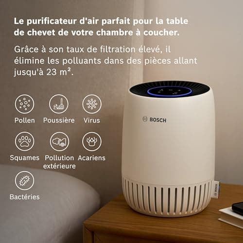 Bosch Air 1000 Air Purifier – Removes Pollutants, with Air Filter and Sleep Mode (< 25 dB(A)) – For up to 23 m² – With Automatic Mode – CADR: 100 m³/h - Image 3