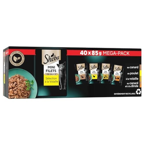 SHEBA Mini Fillets – Fresh Sauce, Poultry Selection for Adult Cats – 40 x 85 g - Image 3