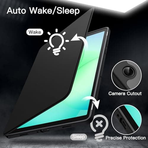 JETech Rotating Case for Samsung Galaxy Tab A11+/A11 Plus, Protective Case Cover with 360 Degree Rotation Stand and Transparent Back, Multi-Angle Vision, Auto Sleep/Wake (Black) - Image 6