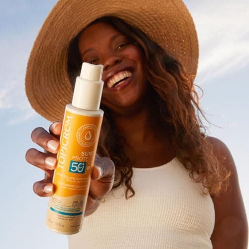 Topicrem - Sun Protect, Spray Solaire Hydratant Visage et Corps SPF50+ - Fluide Solaire Très Haute Protection, Hydrate 8h - Soin Peaux Sensibles, Dès 3 Ans - Parfum Ensoleillé - 150 ml - Image 4