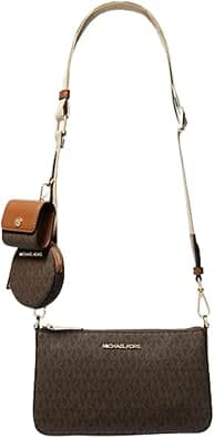 Michael Kors Jet Set Logo Shoulder Bag Brown, Brown, One Size, Brown, One Size