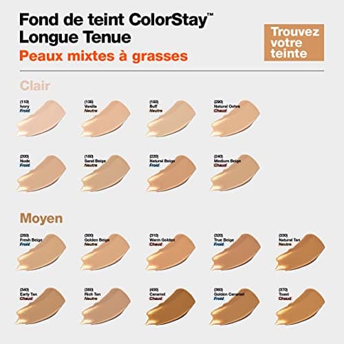 Revlon ColorStay - Fond de teint Longue Tenue 24H - Maquillage Teint et Soin Peaux Mixtes à Grasses - Formule Nourrissante et Protectrice à Base de Vitamine E - SPF 15-30 ml - N180 Sand Beige - Image 8