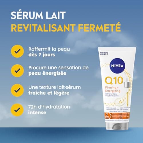 NIVEA Q10 - Serum Lait Corps Hydratant - Raffermit en 7 Jours & Revitalise la Peau - Q10, Acide Hyaluronique & Vitamine C - Texture Légère & Non Grasse - Tous Types de Peaux - 200 ml - Image 3