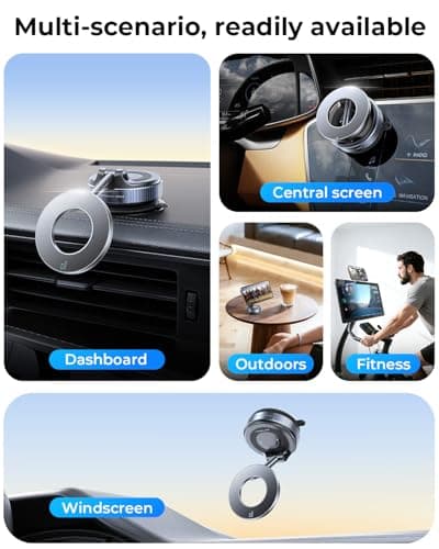 MRGLAS 2025 Upgraded Magnetic Cell Phone Holder with Magnet for Magsafe Car, Mobile Phone Holder with Vacuum Suction Cup, Wall and Shower Mounts - Image 3