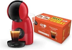 KRUPS Nescafé Dolce Gusto Coffee Machine + 60 Lungo Coffee Capsules, Multi-Drink Coffee Maker, 15 Bars, Piccolo XS YY5129FD