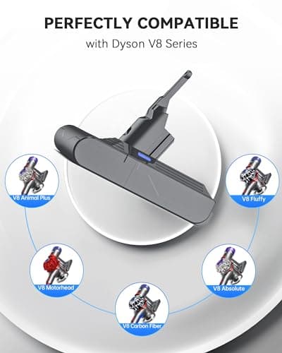 Morpilot 8000mAh Battery for Dyson V8 SV10, Compatible with Dyson SV25 Absolute Animal Motorhead Slim Parquet Fluffy Cordless Vacuum with 2 Washable Filters, 21.6V - Image 4