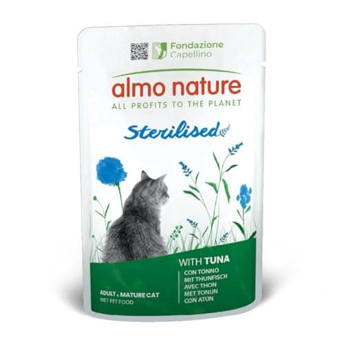 Almo Nature Functional - Sterilised - Nourriture Humide pour Chats Adultes et Matures, Stérilisés ou Peu Actifs - au Thon - Faible Teneur en Matières Grasses, Hydratant - 70g (Lot de 30) - Image 3