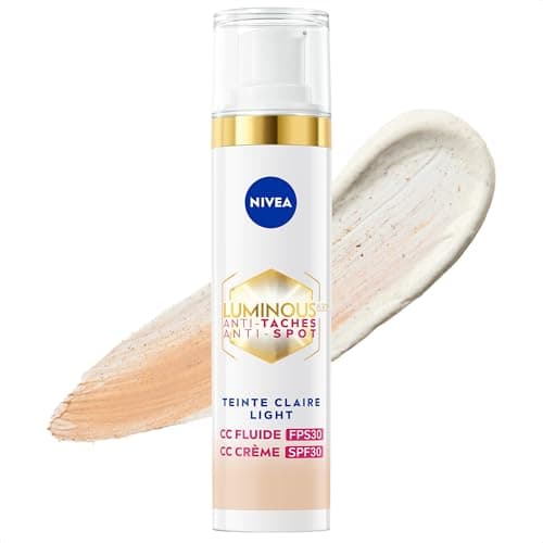 NIVEA Luminous 630 CC Fluide anti-taches FPS30 Teinte Medium (1 x 40 ml), CC Crème teint unifié, Fond de teint couvrant imperfections, Soin visage teinté anti-âge correcteur réducteur de taches - Image 2