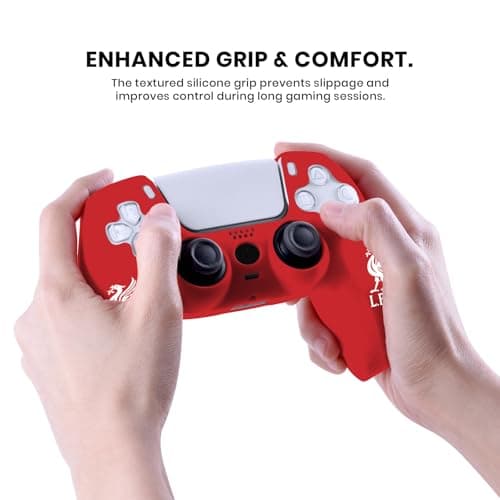 Head Case Designs Officially Licensed Liverpool Football Club White Liverbird Red Logo Silicone Skin Case for Game Controller Compatible with PS5 Sony DualSense Controller - Image 5