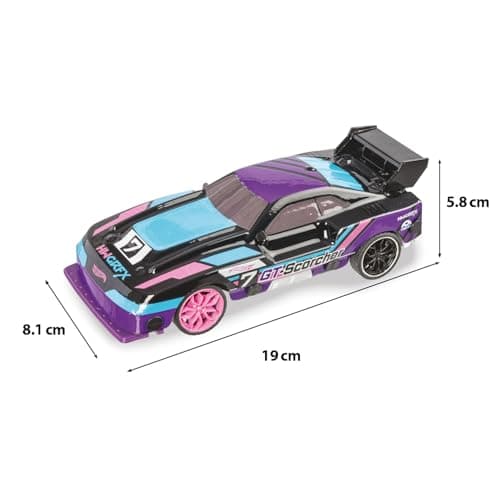 Mondo Hot Wheels GT Scorcher Motors, 1:24 Scale Model, Up to 8 km/h Speed, Children's Carref 63822, with LED lights in the body, Colour Purple and Blue - Image 6