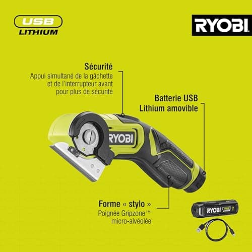 RYOBI - Mini saw 4V - USB C cable - 1 2.0 Ah battery - Comes with 1 38mm blade - RCT4-120G - Image 3
