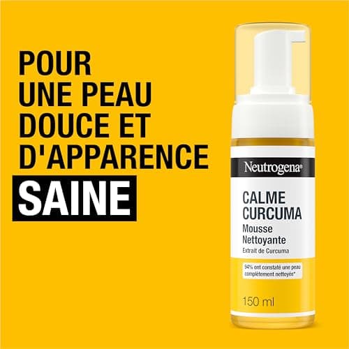 Neutrogena – Mousse Nettoyante Calme Curcuma (flacon-pompe de 150 ml) – Nettoyant visage à l'extrait de curcuma – 94% ont constaté une peau complètement nettoyée* - Image 6