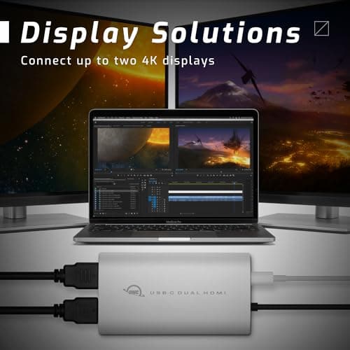 OWC USB-C Dual HDMI 4K Display Adapter with DisplayLink for Apple Mac Silicon M1 and M2 or other USB-C or Thunderbolt Mac or PC - Image 6