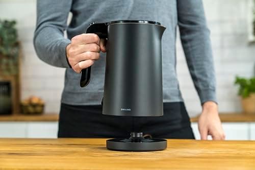 ZWILLING Electric Kettle, 1 Liter, 1850W, 220-240V, EU Plug, Black, Enfinigy Series - Image 4