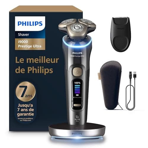 Philips i9000 Prestige Ultra Shaver, Wet and Dry Electric Shaver, Skin IQ Pro Technology, Triple Lift & Cut System, 360° Rotating NanoTech Precision Blades, 5 Shaving Modes, XP9402/11 - Image 3