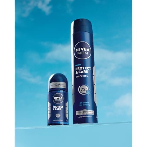 NIVEA MEN Protect & Care Déodorant Anti‑Transpirant Homme 72H – Spray 200 ml – 0% Alcool, Anti‑Irritations, Protection Longue Durée – Peaux Sensibles - Image 6