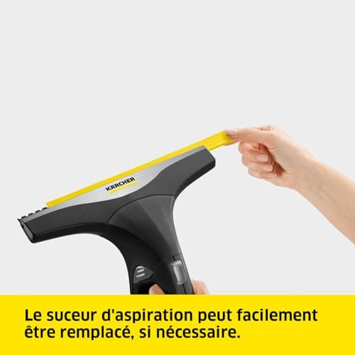 Kärcher WV 2 Black Edition Window Cleaner, Battery Life: 35 min, LED Display, 2 Squeegees, Sprayer with Microfibre, 20 ml Concentrated Glass Cleaner - Image 7