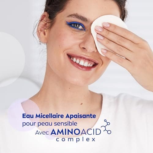 NIVEA MicellAIR SKIN BREATHE Eau Micellaire Peaux Sensibles (1 x 400 ml), démaquillant 3 en 1 sans parfum ni colorant, nettoyant visage, yeux & lèvres - Image 6