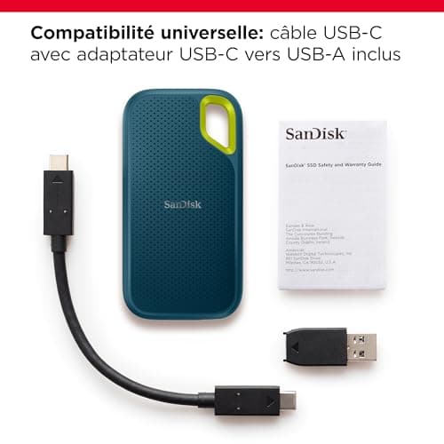 SanDisk Extreme 4TB External Solid State Drive (Portable NVMe SSD, Up to 1050MB/s Reading, 1000MB/s Write, USB-C, IP65 Rated Dust and Water Resistance, Handy Carabiner) Monterey - Image 5